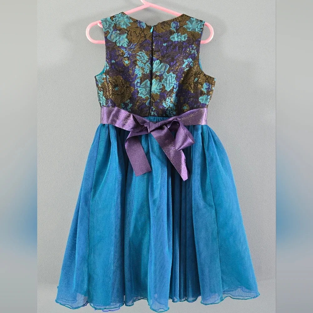 Girls (6) Blue Hue Special Dress Flower Girl - Picture 3 of 4
